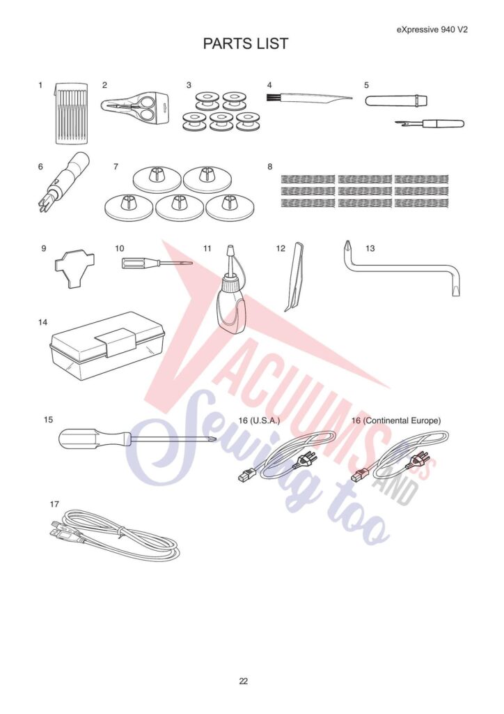 Elna el940 exploded schematic diagram (page 15)
