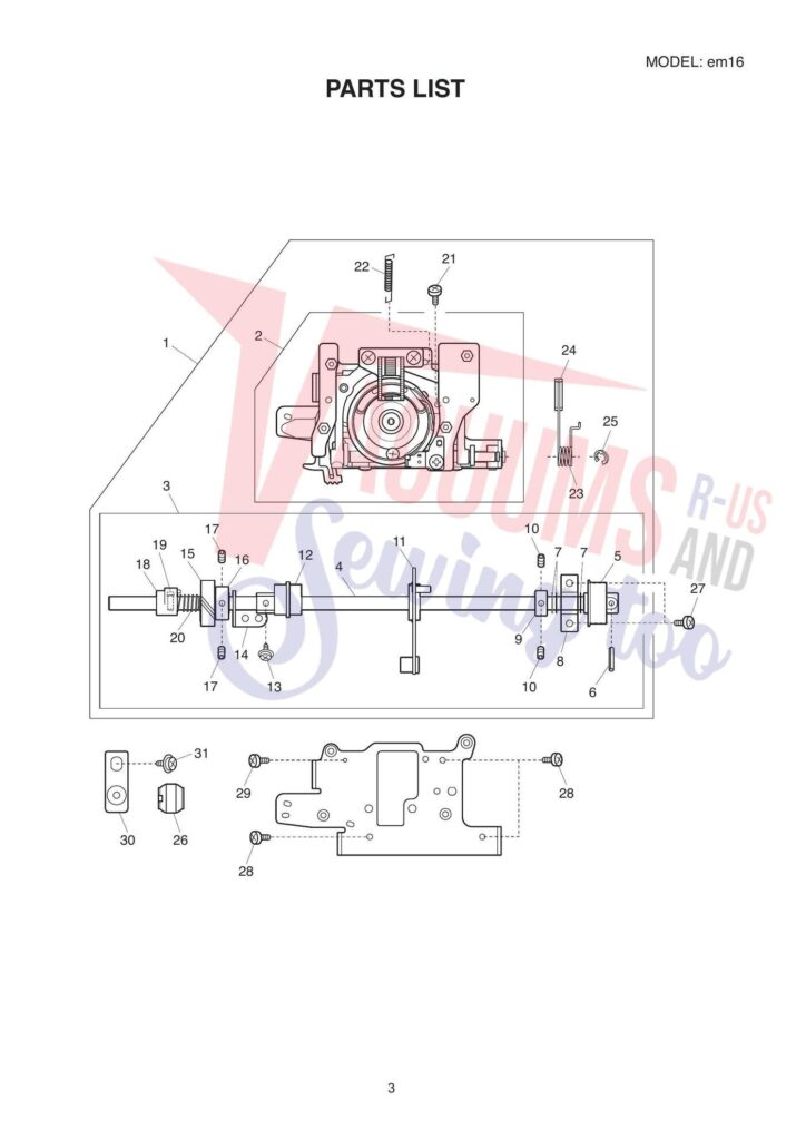 Elna elem16 exploded schematic diagram (page 3)