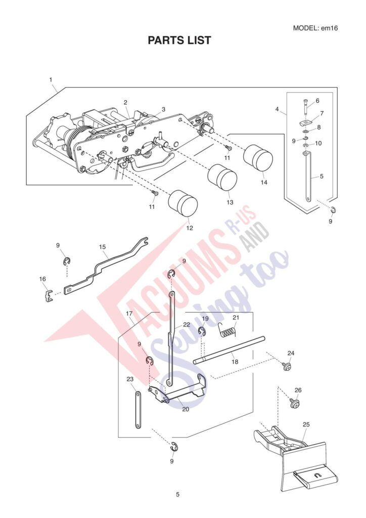 Elna elem16 exploded schematic diagram (page 5)