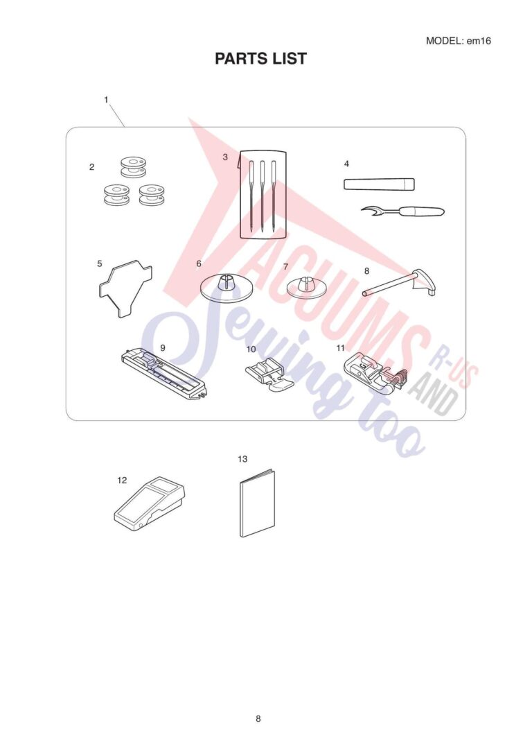 Elna elem16 schematic page 8 preview