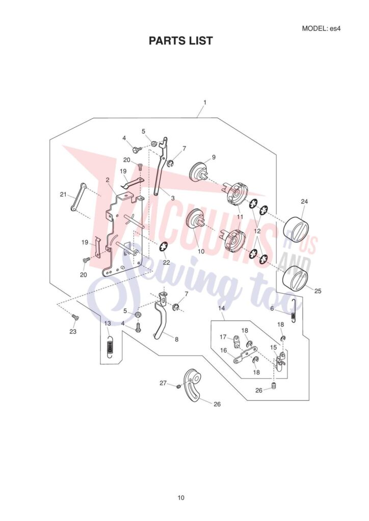 Elna eles4 exploded schematic diagram (page 2)