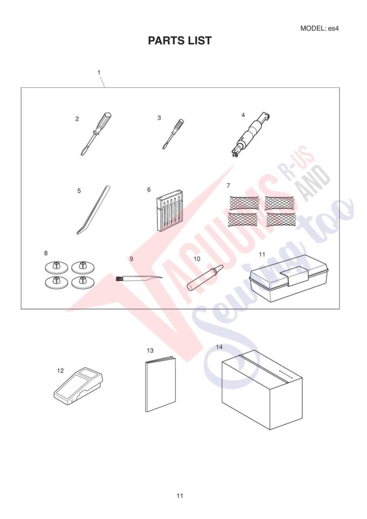 Elna eles4 exploded schematic diagram (page 3)