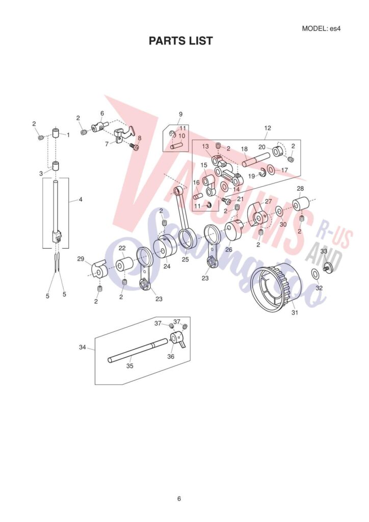 Elna eles4 exploded schematic diagram (page 9)