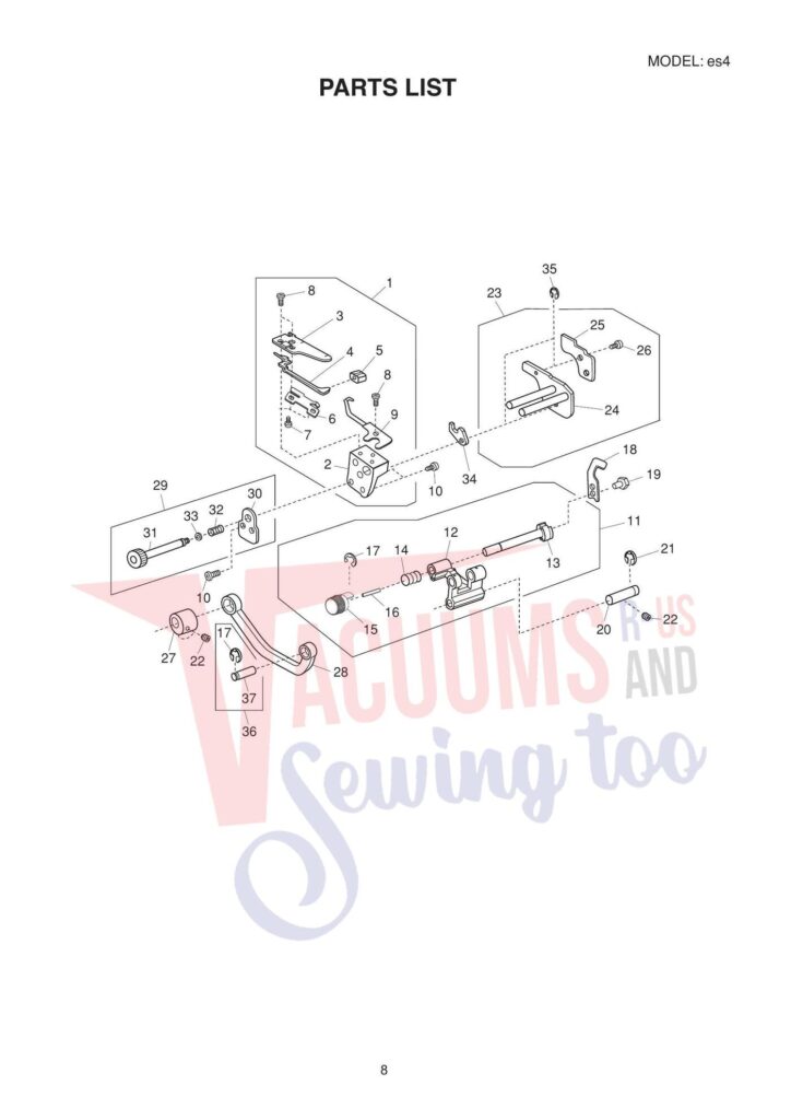 Elna eles4 exploded schematic diagram (page 11)