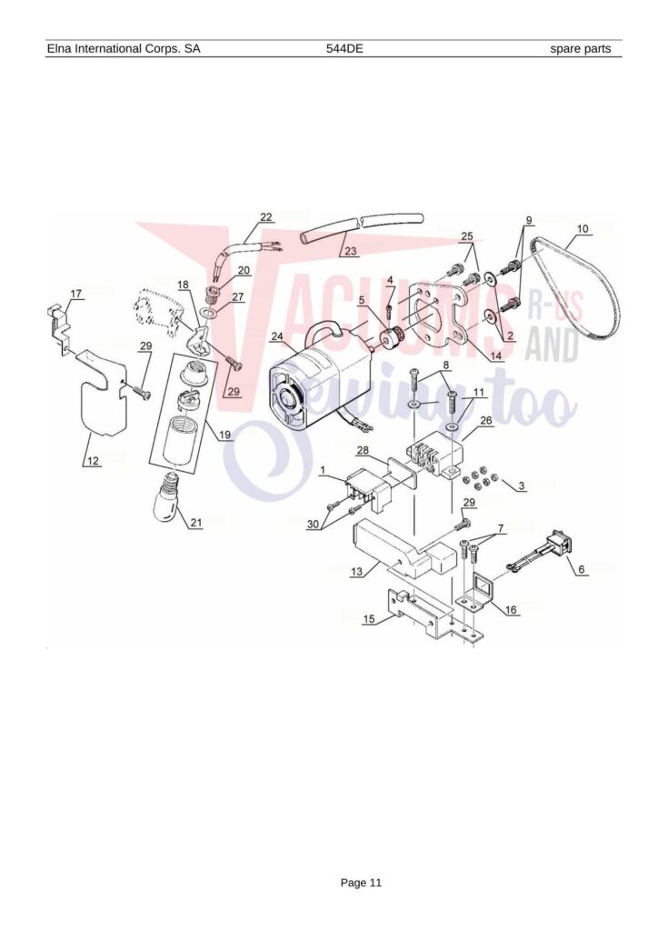 Elna 544de exploded schematic diagram (page 4)