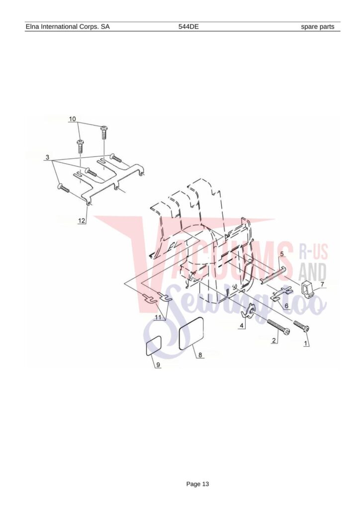 Elna 544de exploded schematic diagram (page 6)