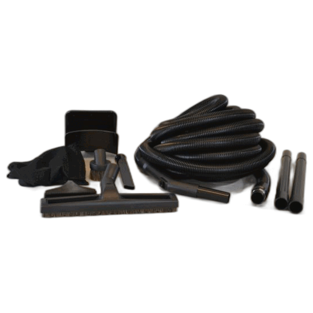 Fit All, Central vac Garage Kit-titan T3 30'w/wands & Floor Brushblack