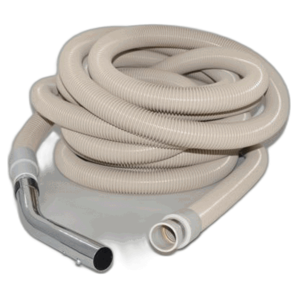 Fit All, Central vac Hose Complete-30ft White Central Vac W/button