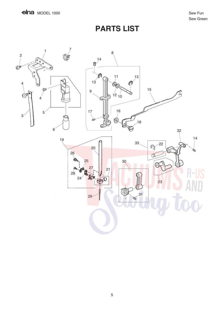 Elna pl1000 exploded schematic diagram (page 4)