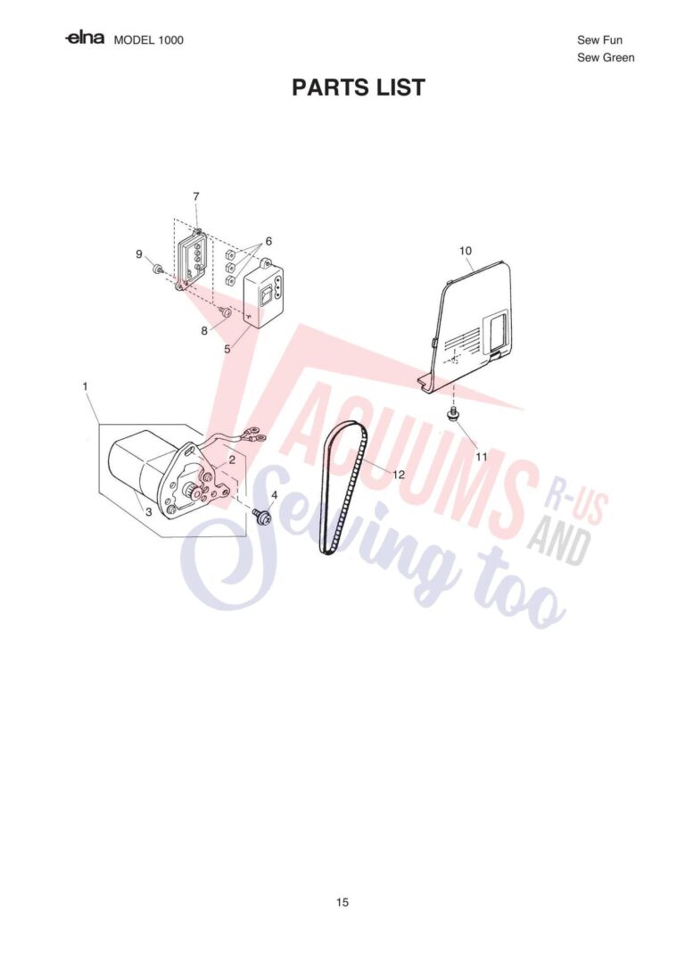 Elna pl1000 schematic page 9 preview