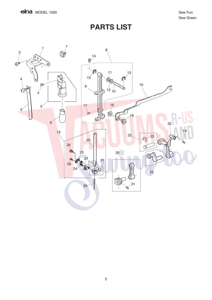 Elna pl1000 exploded schematic diagram (page 4)