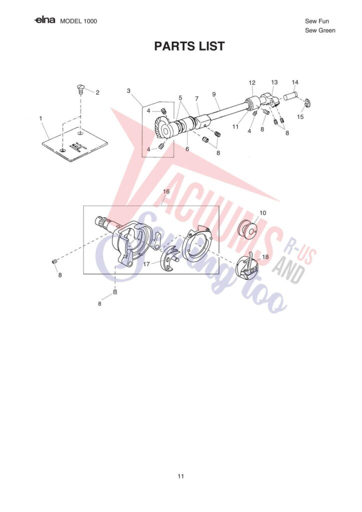 Elna pl1000 exploded schematic diagram (page 7)