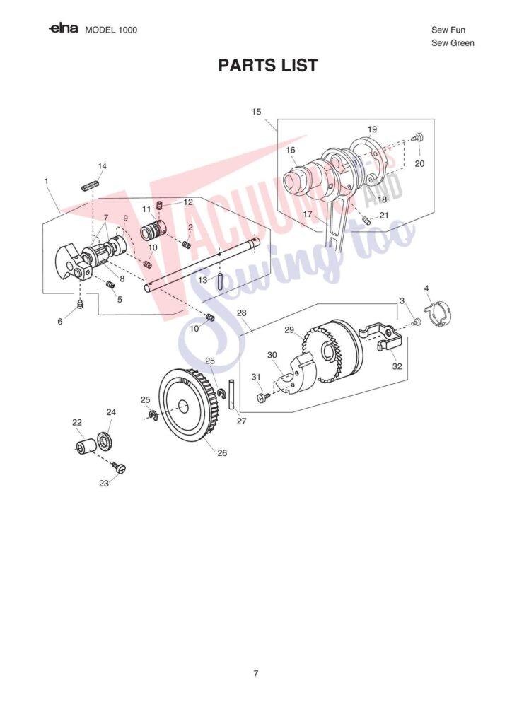 Elna pl1000 exploded schematic diagram (page 5)