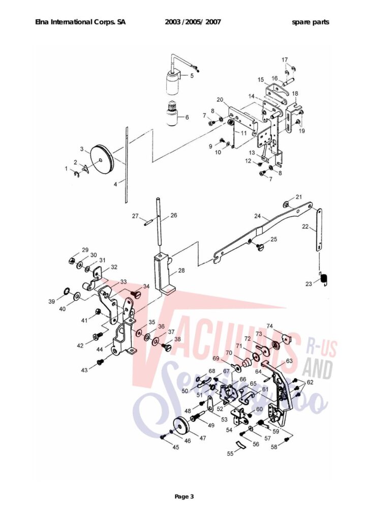 Elna 2003 exploded schematic diagram (page 5)