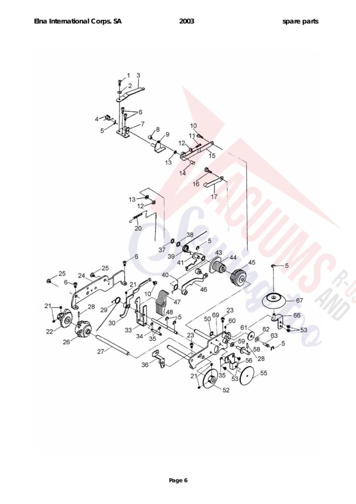 Elna 2003 exploded schematic diagram (page 8)