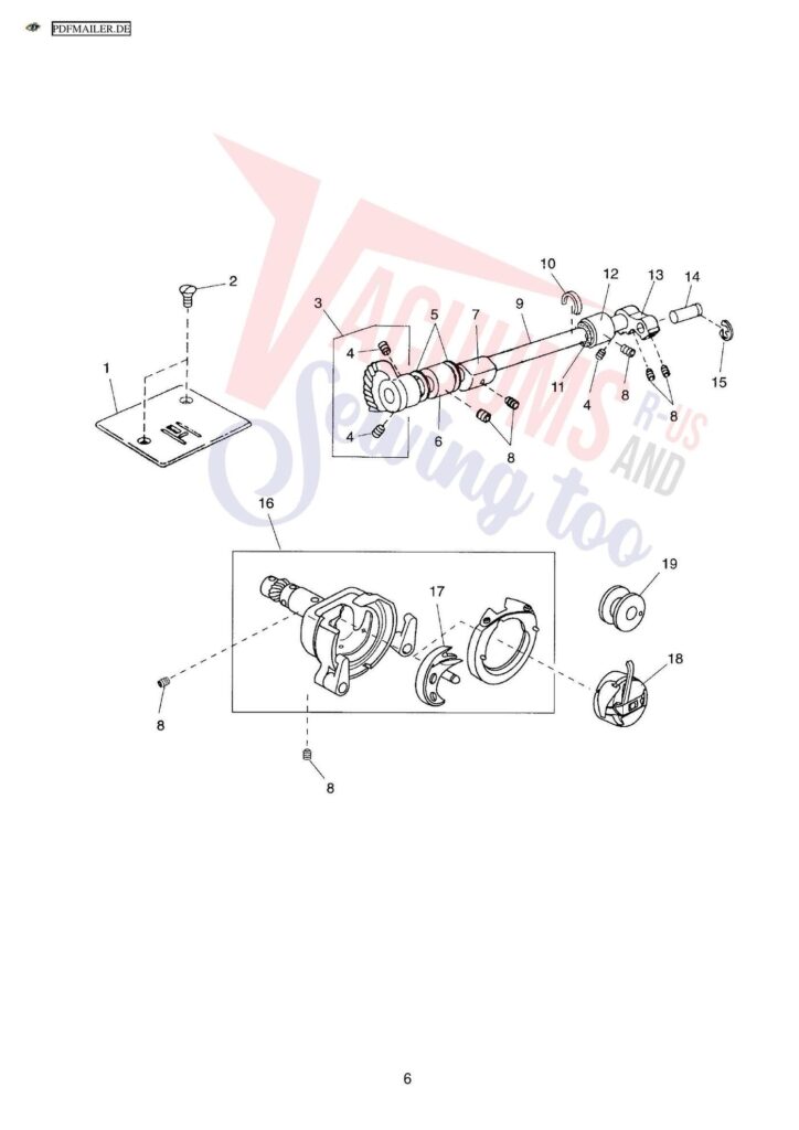 Elna 2110 exploded schematic diagram (page 9)