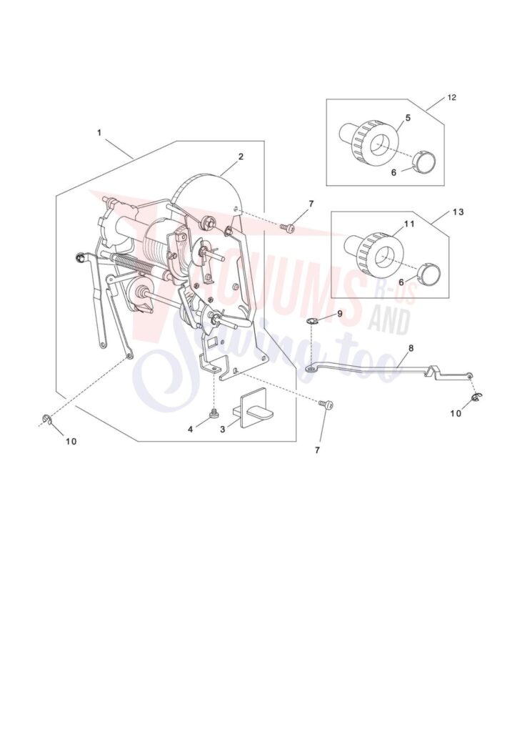 Elna 2600 exploded schematic diagram (page 1)