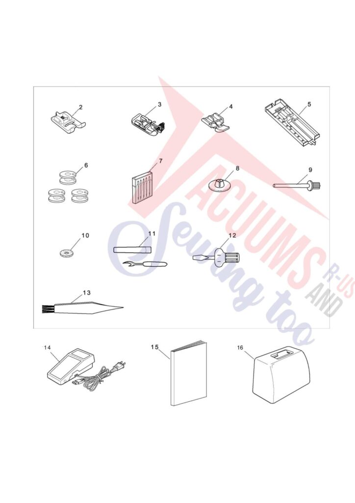 Elna 2600 exploded schematic diagram (page 3)