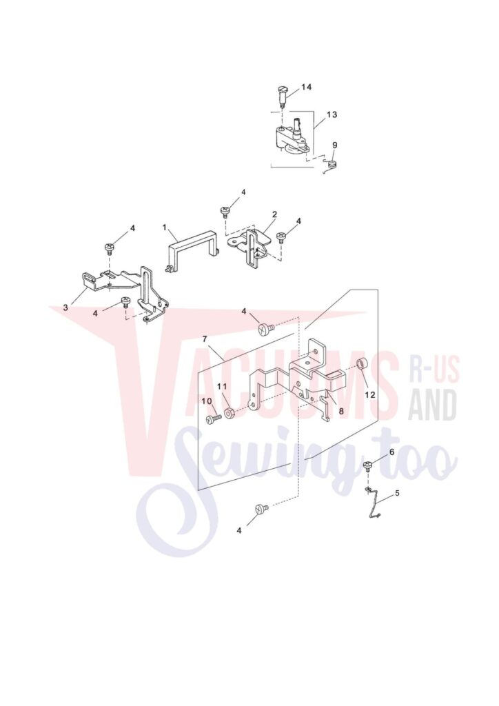 Elna 2600 exploded schematic diagram (page 4)