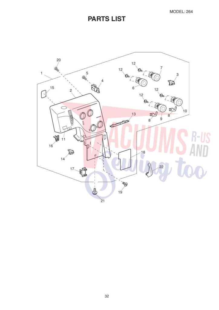 Elna el264 exploded schematic diagram (page 3)