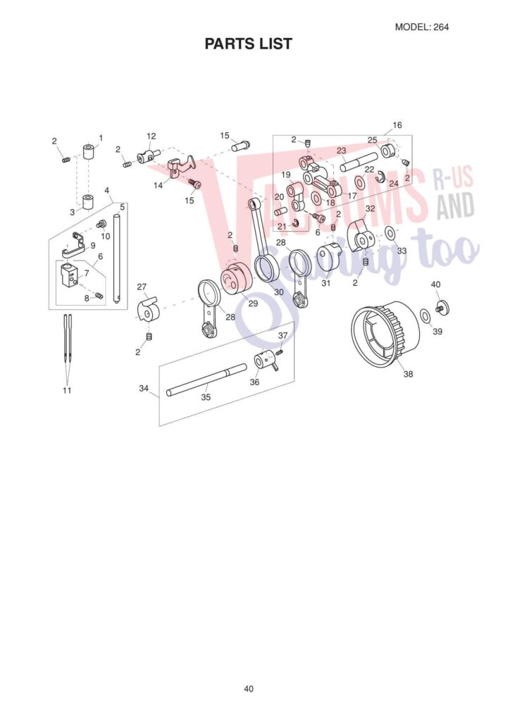 Elna el264 exploded schematic diagram (page 7)
