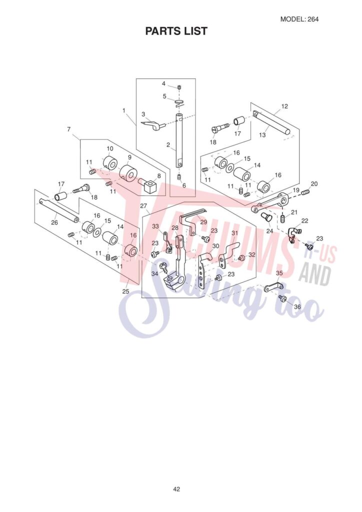 Elna el264 exploded schematic diagram (page 8)