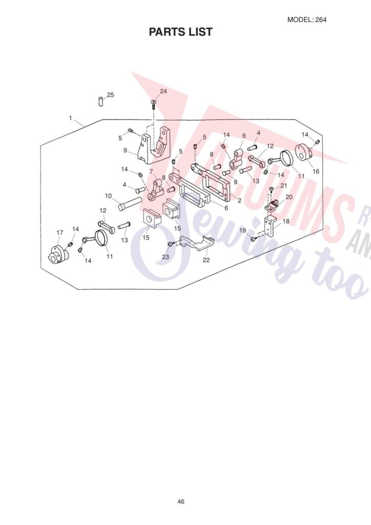 Elna el264 exploded schematic diagram (page 10)