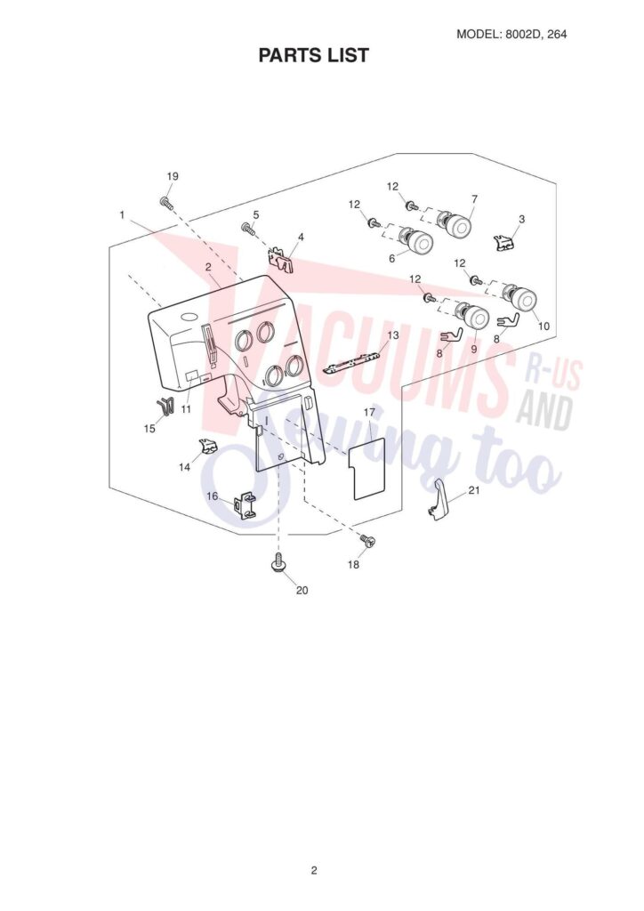 Elna el264 exploded schematic diagram (page 3)
