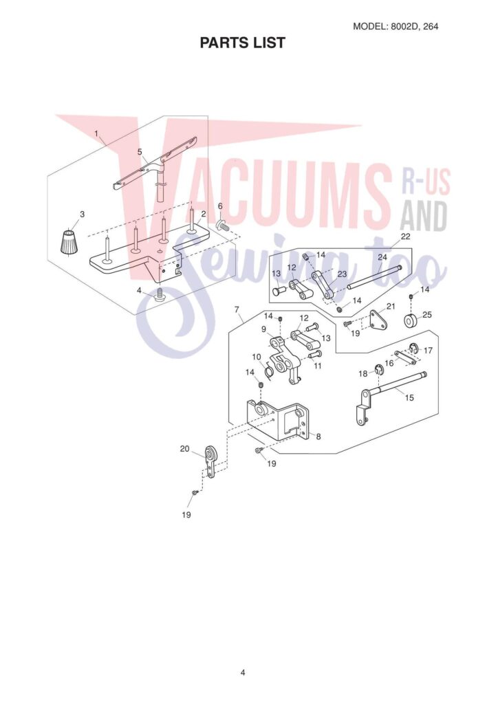 Elna el264 exploded schematic diagram (page 4)