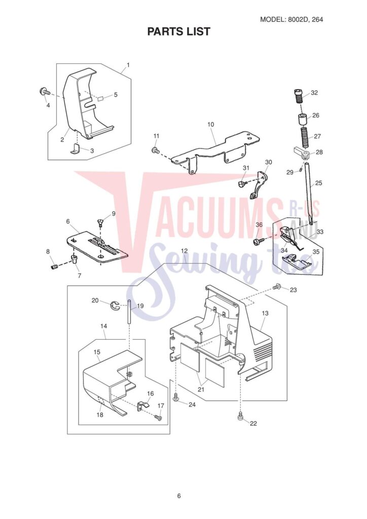 Elna el264 exploded schematic diagram (page 5)
