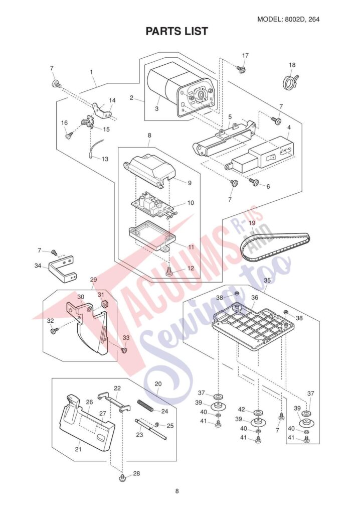 Elna el264 exploded schematic diagram (page 6)