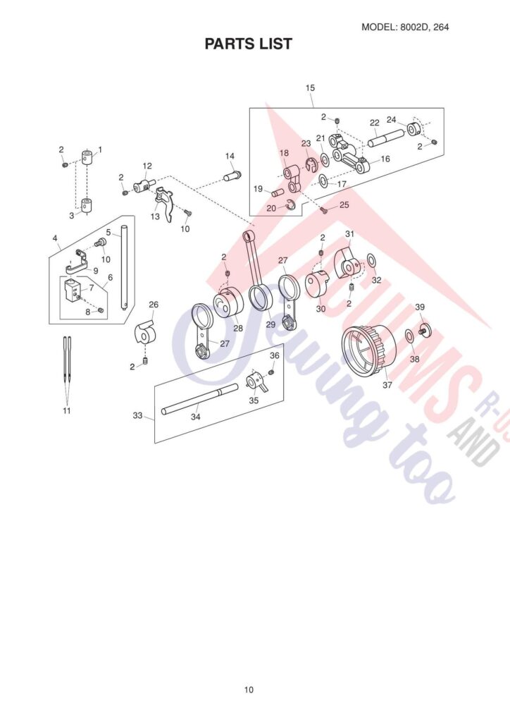 Elna el264 exploded schematic diagram (page 7)