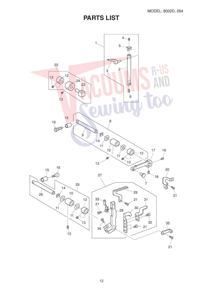 Elna el264 exploded schematic diagram (page 8)