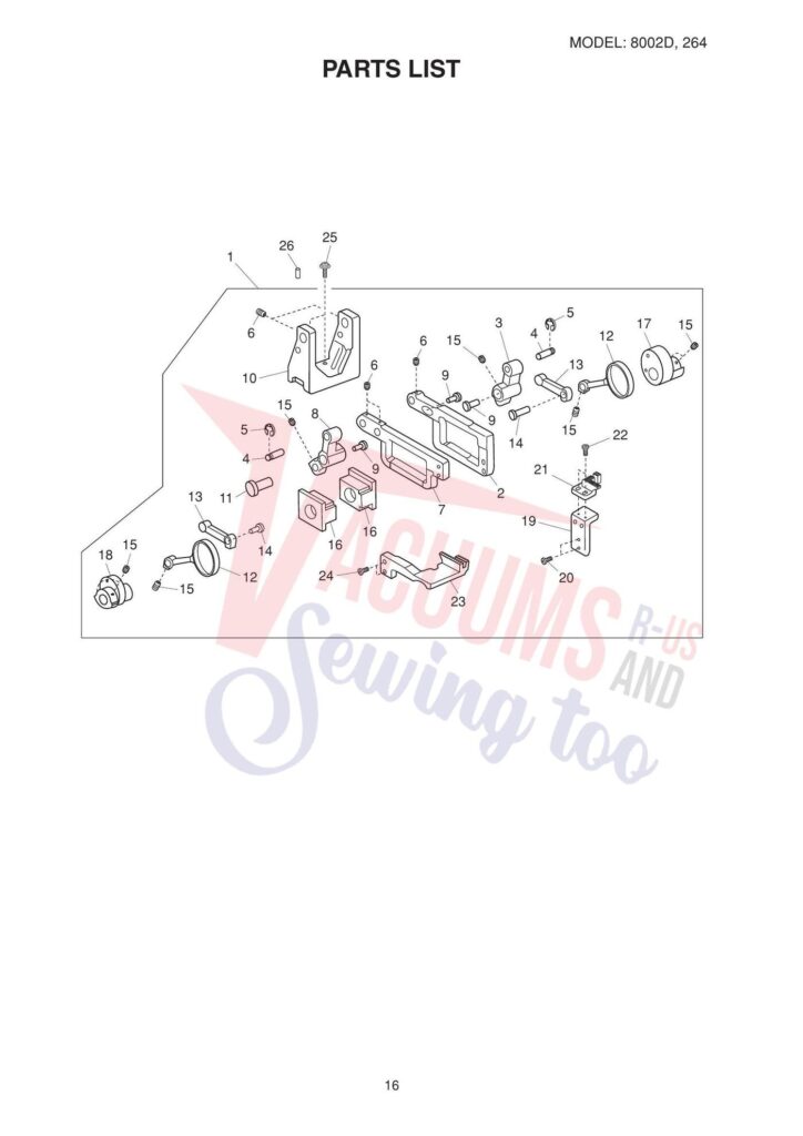 Elna el264 exploded schematic diagram (page 10)