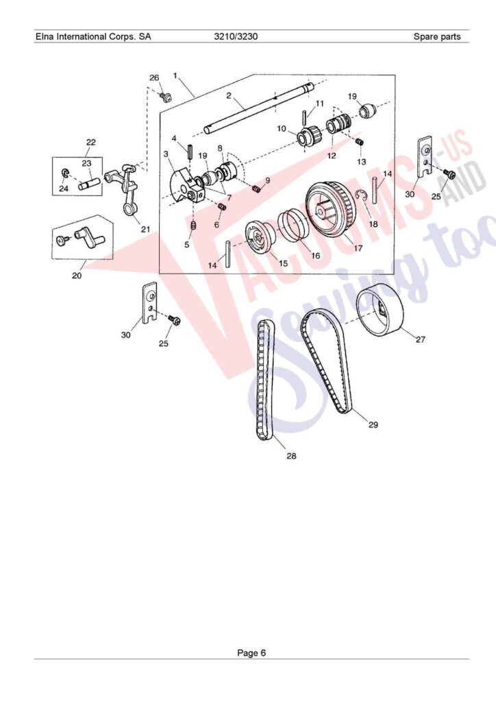 Elna 3210 exploded schematic diagram (page 11)