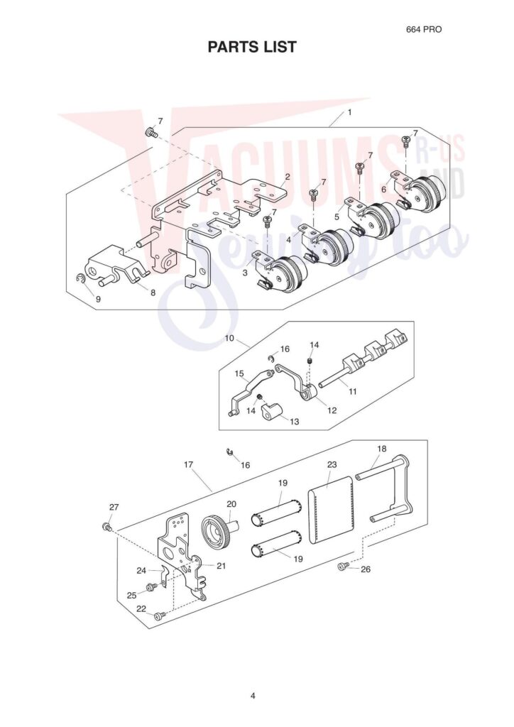 Elna 644 exploded schematic diagram (page 5)