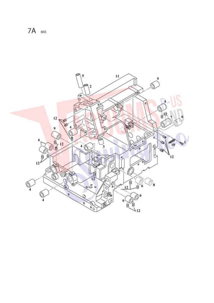 Elna 745 exploded schematic diagram (page 5)