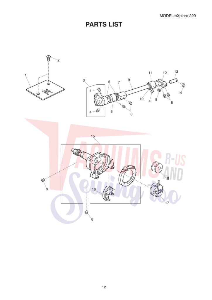 Elna el220 exploded schematic diagram (page 7)