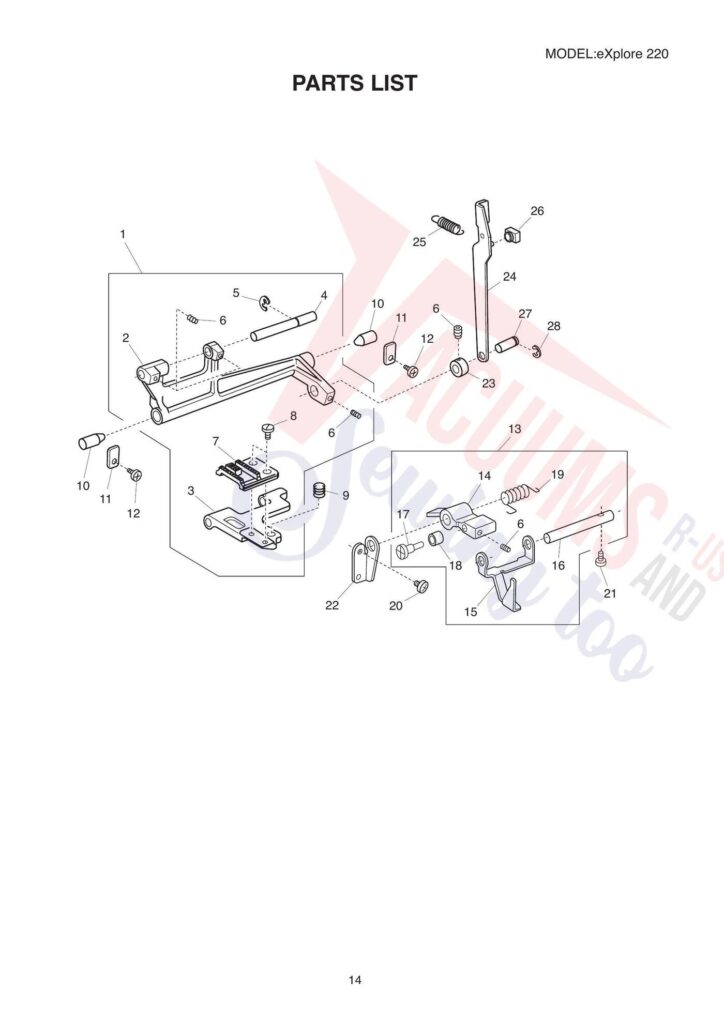 Elna el220 exploded schematic diagram (page 8)