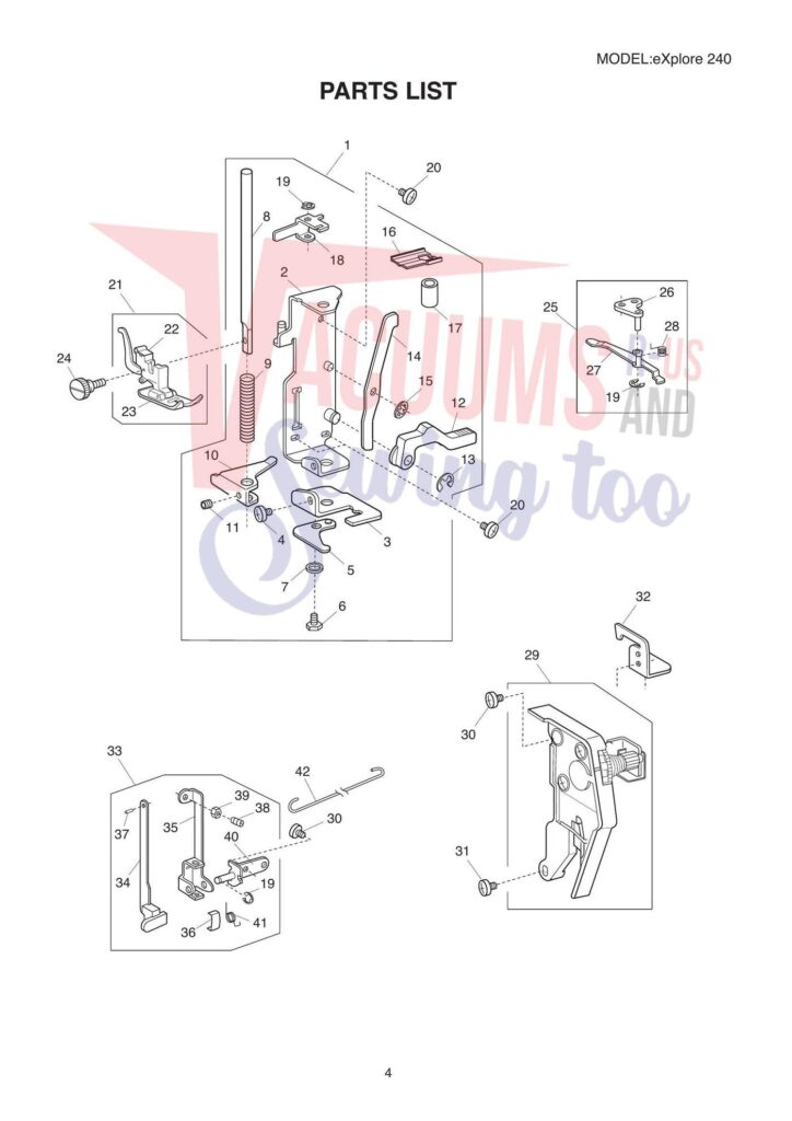 Elna el240 exploded schematic diagram (page 3)