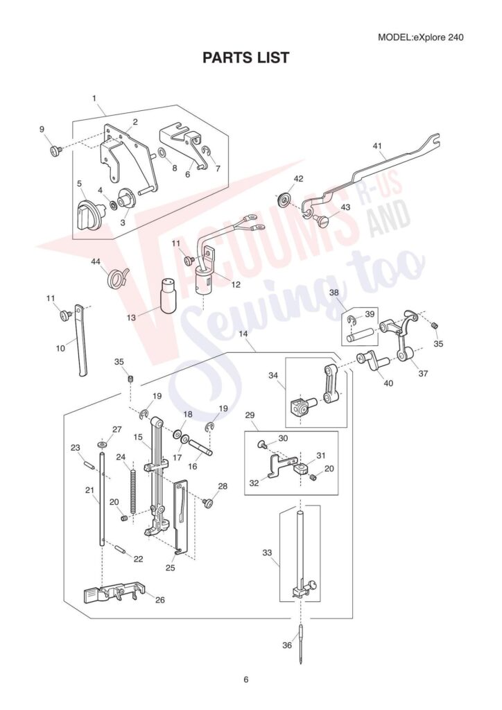 Elna el240 exploded schematic diagram (page 4)