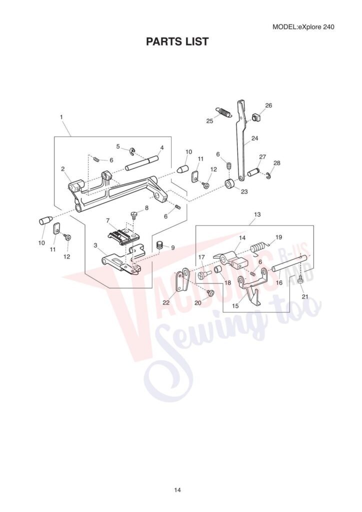 Elna el240 exploded schematic diagram (page 8)