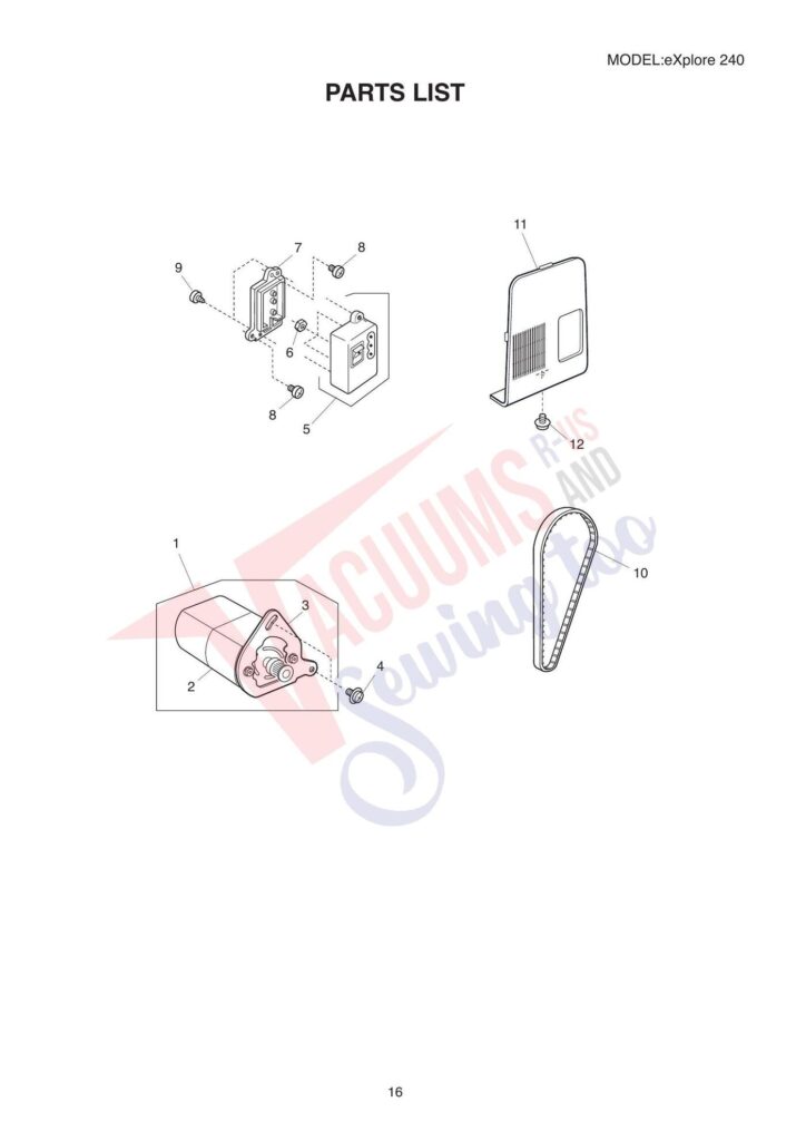 Elna el240 exploded schematic diagram (page 9)