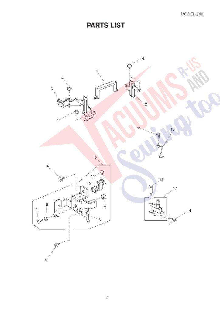 Elna el340 exploded schematic diagram (page 4)