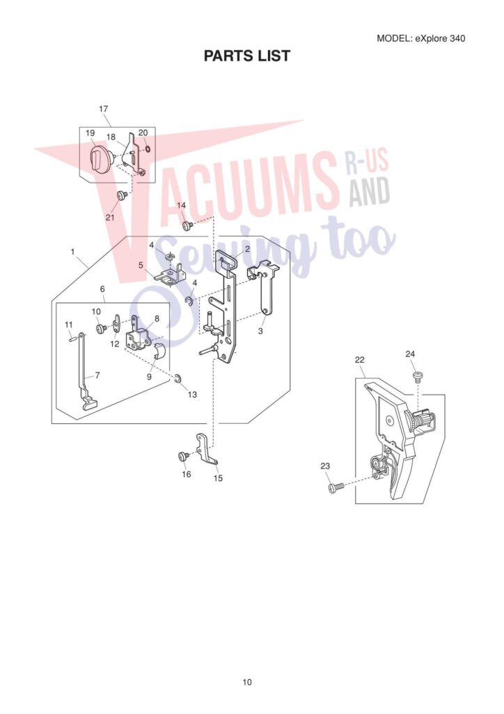 Elna el340 exploded schematic diagram (page 8)