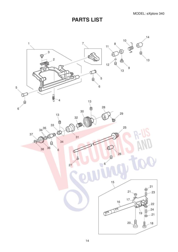 Elna el340 exploded schematic diagram (page 10)