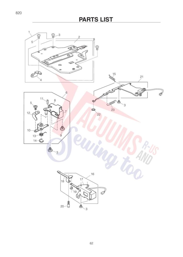 Elna el820 exploded schematic diagram (page 2)