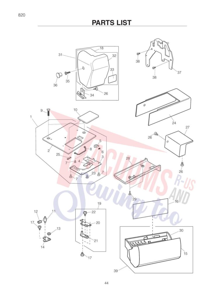 Elna el820 exploded schematic diagram (page 6)