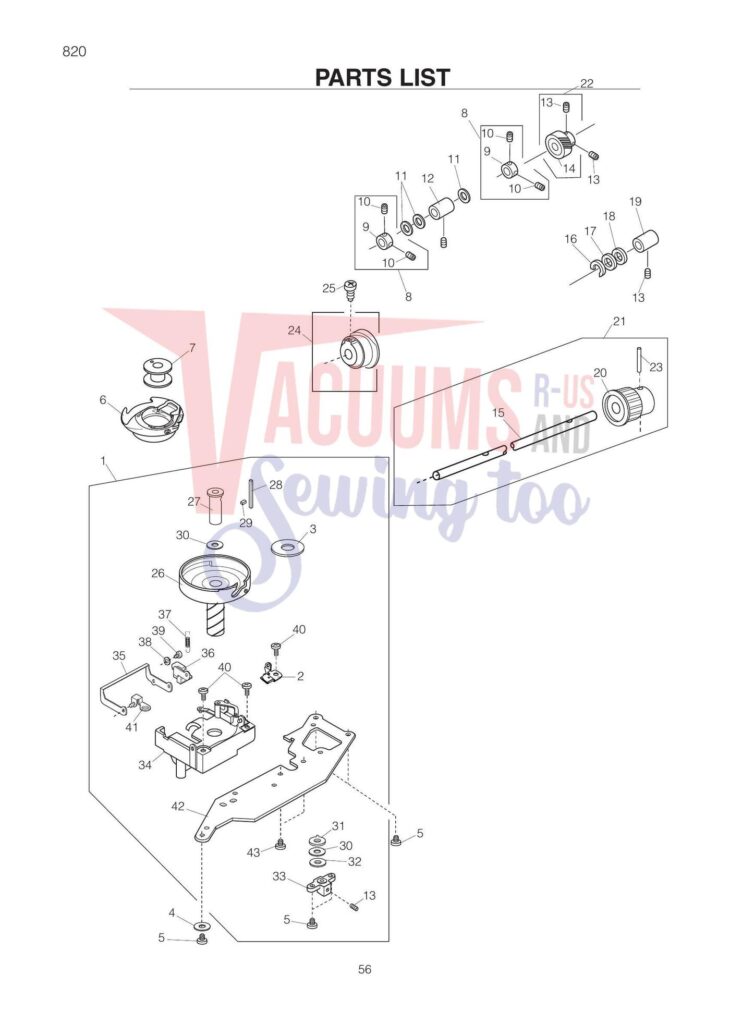 Elna el820 exploded schematic diagram (page 12)