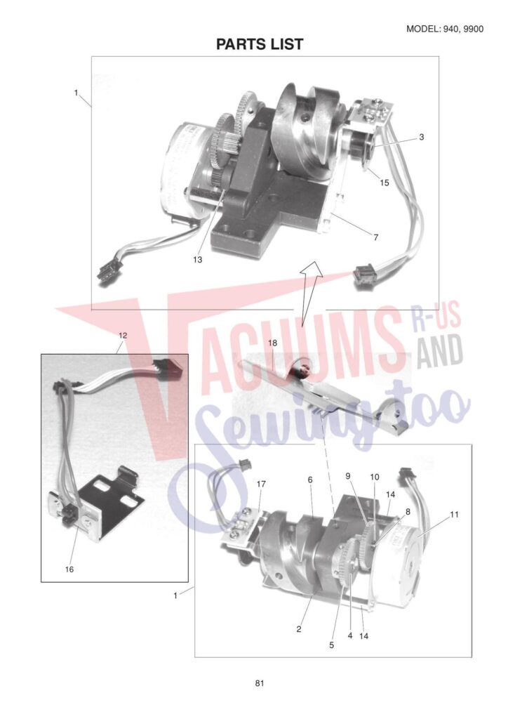 Elna el940 exploded schematic diagram (page 1)
